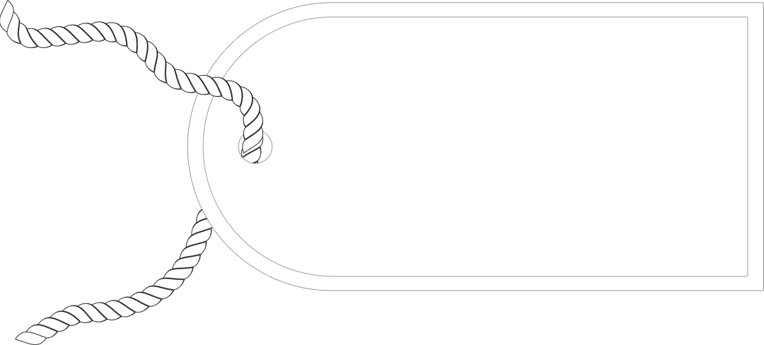 Blank White Tag Label with Rope on Transparent Background