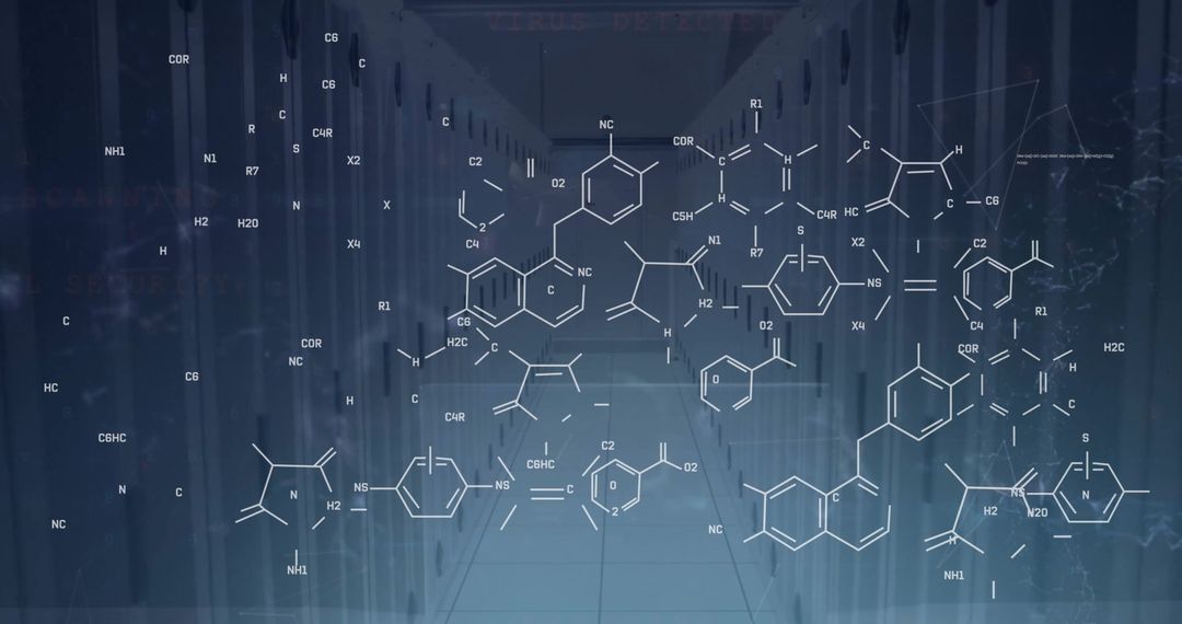 Abstract Science Data Overlay on Server Room