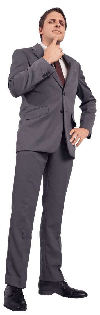 Transparent Thinking Businessman Contemplating Future Opportunities