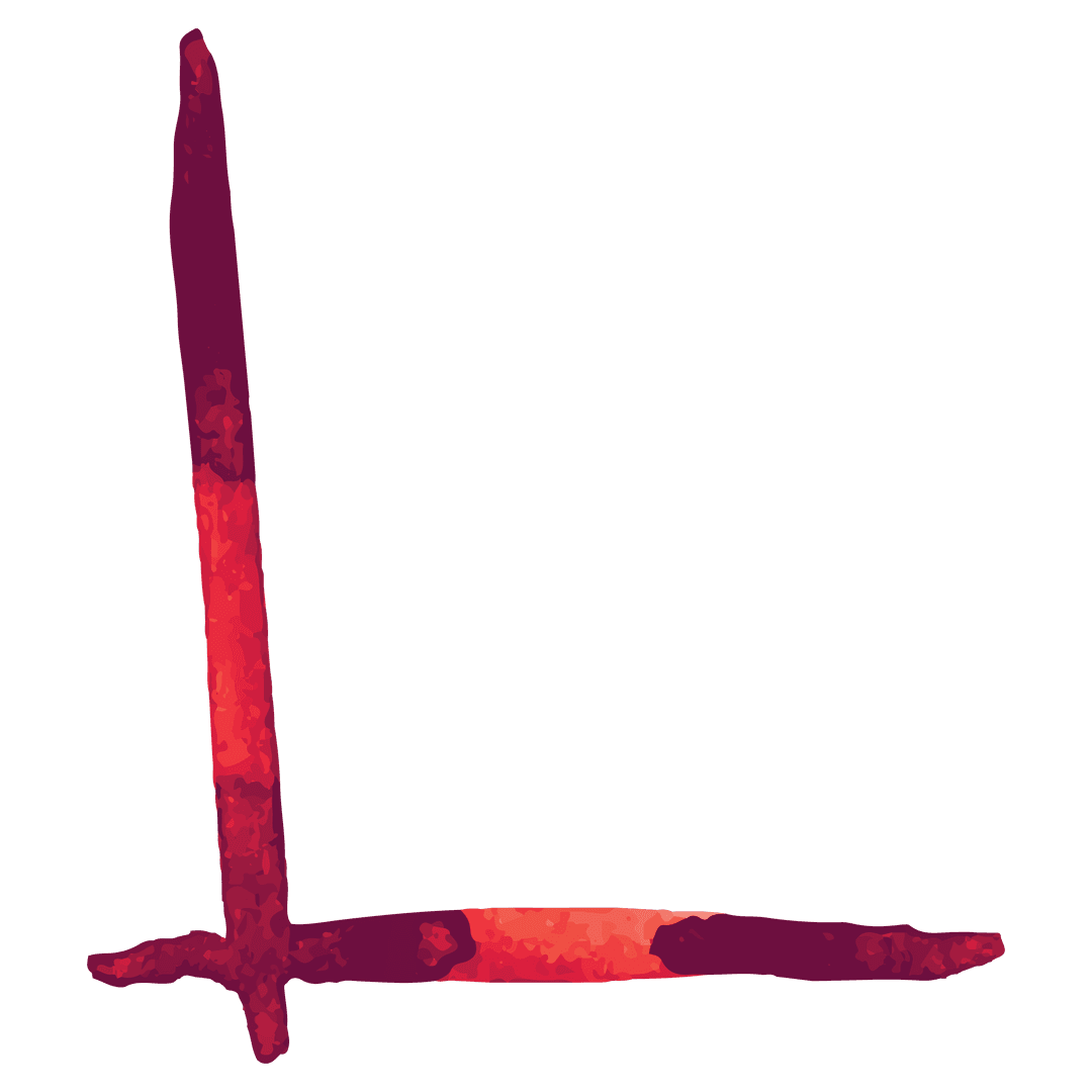 Vivid Red Brushstroke Lines on Transparent Background