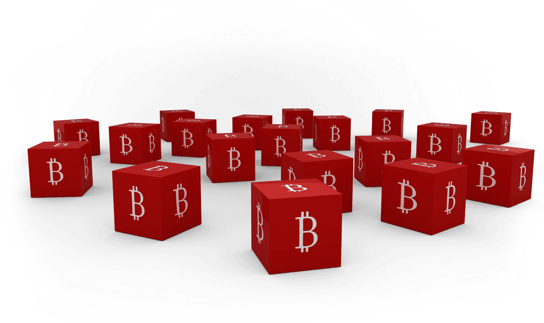 Transparent Floating Red Blockchain Bitcoin Cubes on Black Background - Download Free Stock Images Pikwizard.com