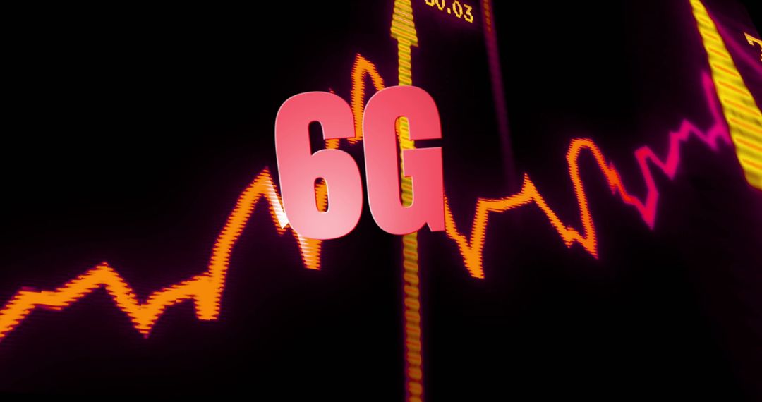 6G Technology Concept with Digital Data Visualization and Graphs