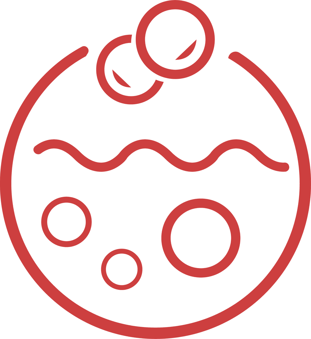 Abstract Red Circles Icon on Transparent Background