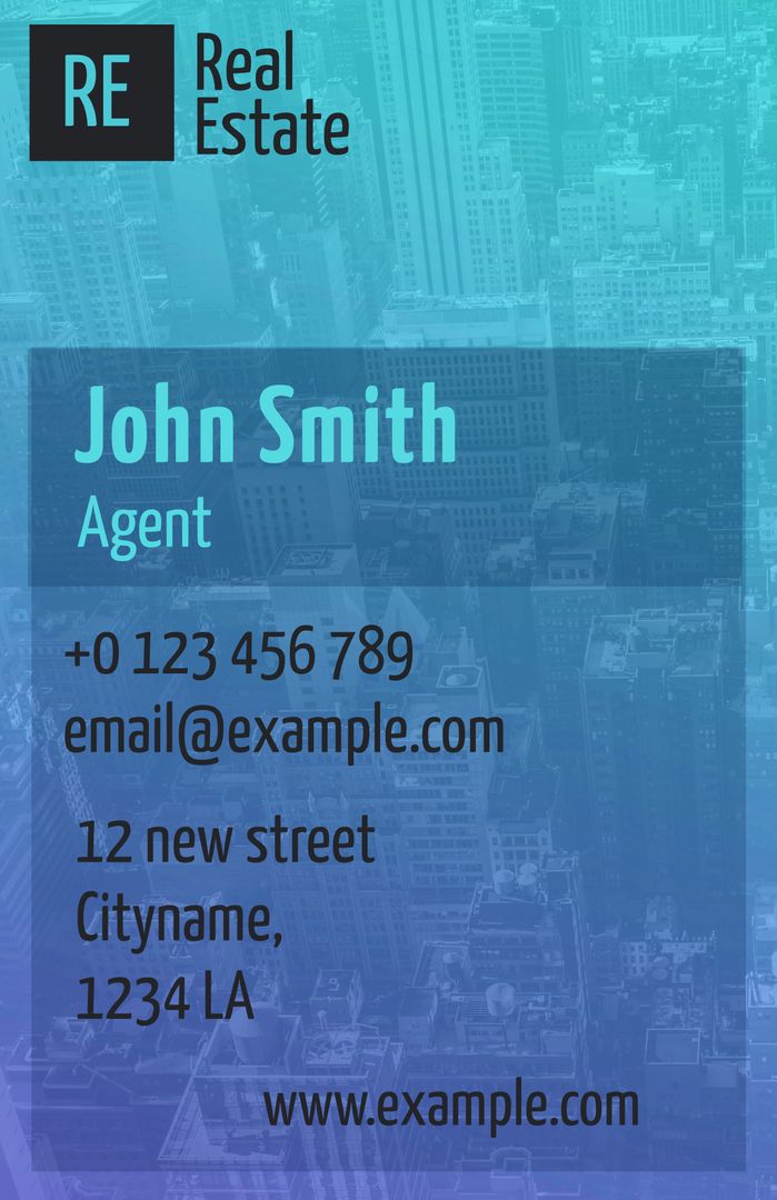 Urban Themed Real Estate Business Card Template - Download Free Stock Templates Pikwizard.com