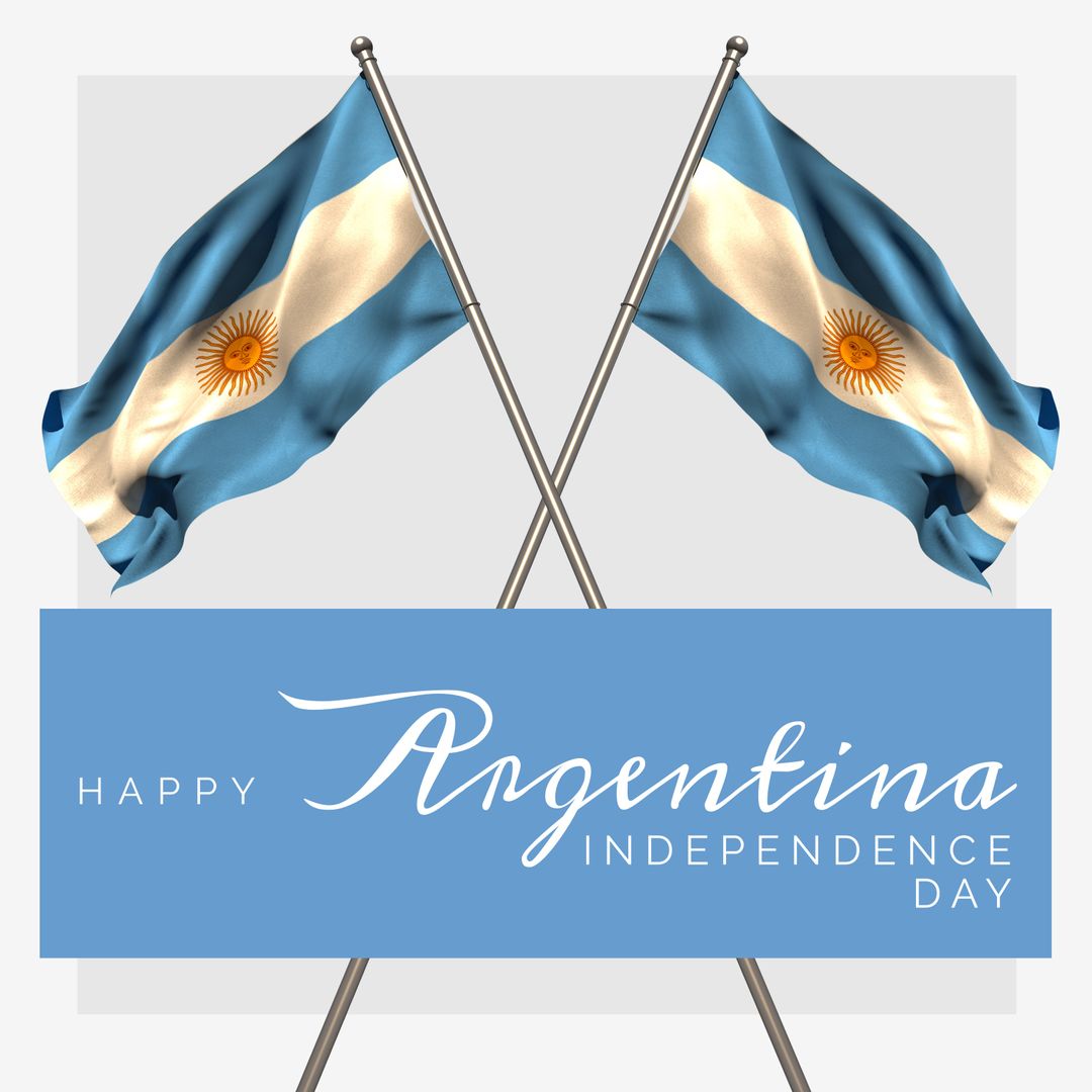 Argentina Independence Day Celebration Concept with Flag Crossed