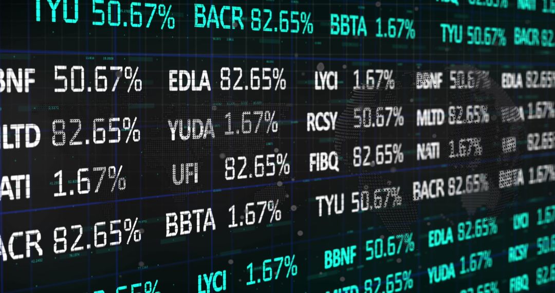 Stock Market Data Display on Digital Screen