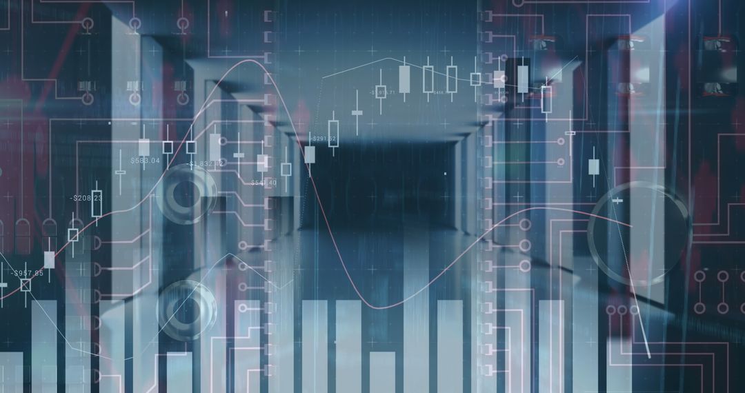 Financial Data Processing in Futuristic Server Room