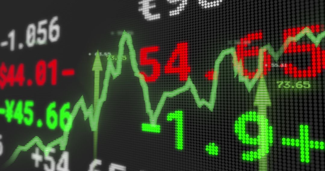 Stock Market Data with Rising and Falling Values
