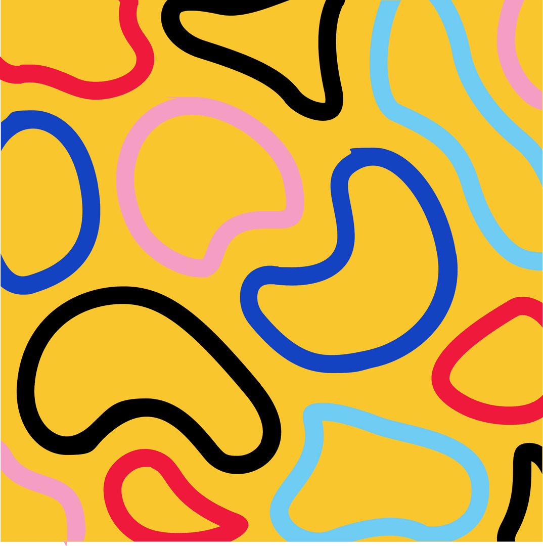 Organic Vibrant Transparent Abstract Pattern on Yellow