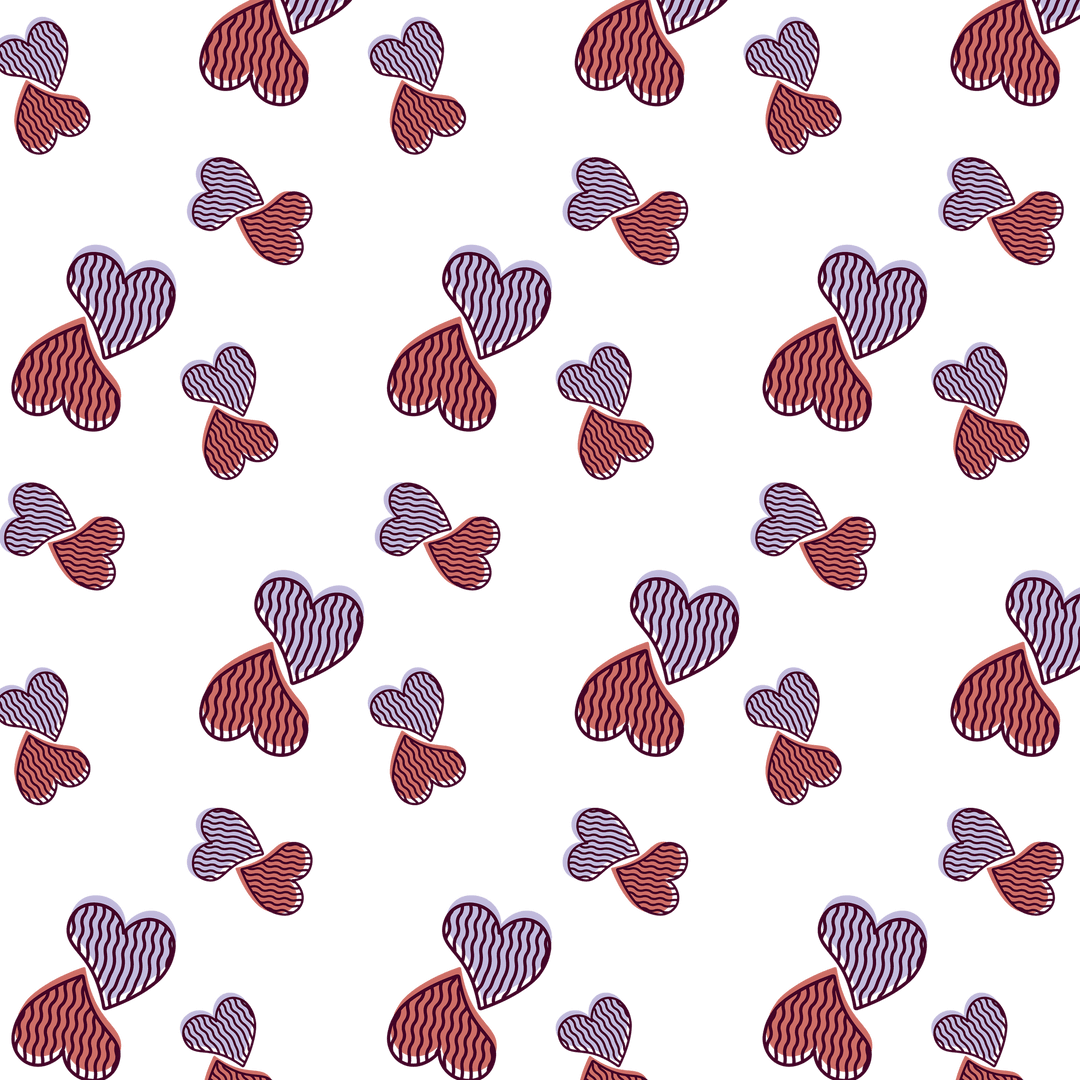 Romantic Heart Pattern Transparent Background Seamless Vector