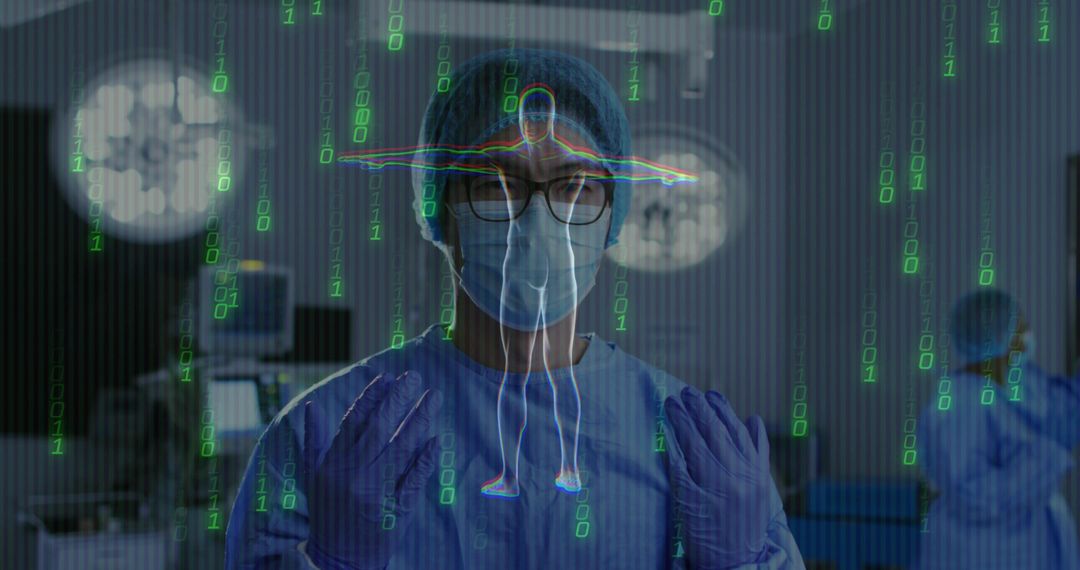 Surgeon Using Holographic Technology in Operating Theatre