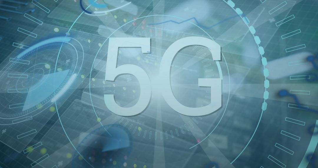 Abstract Digital 5G Technology Concept with Data Visualization