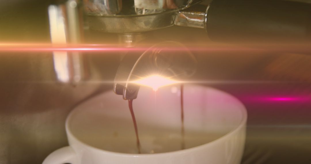 Stylish Coffee Making with Whimsical Light Effects