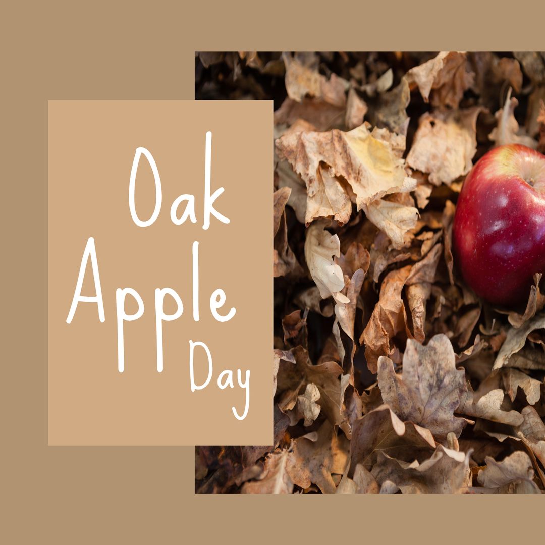 Oak Apple Day Autumn Leaves Red Apple Celebration - Download Free Stock Templates Pikwizard.com