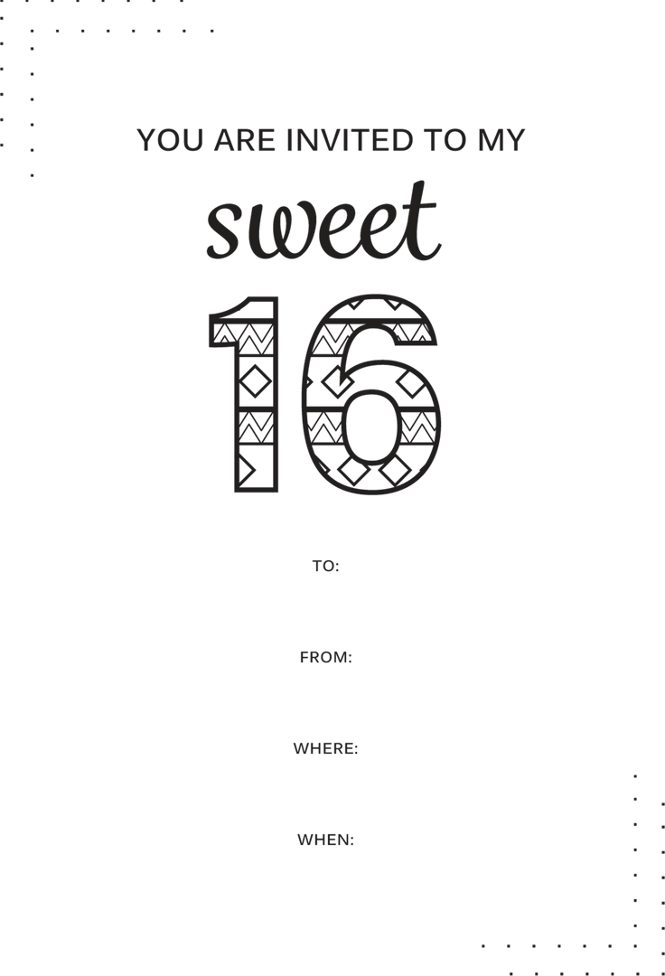 You Are Invited Sweet 16 Transparent Background Vector Illustration - Download Free Stock Images Pikwizard.com