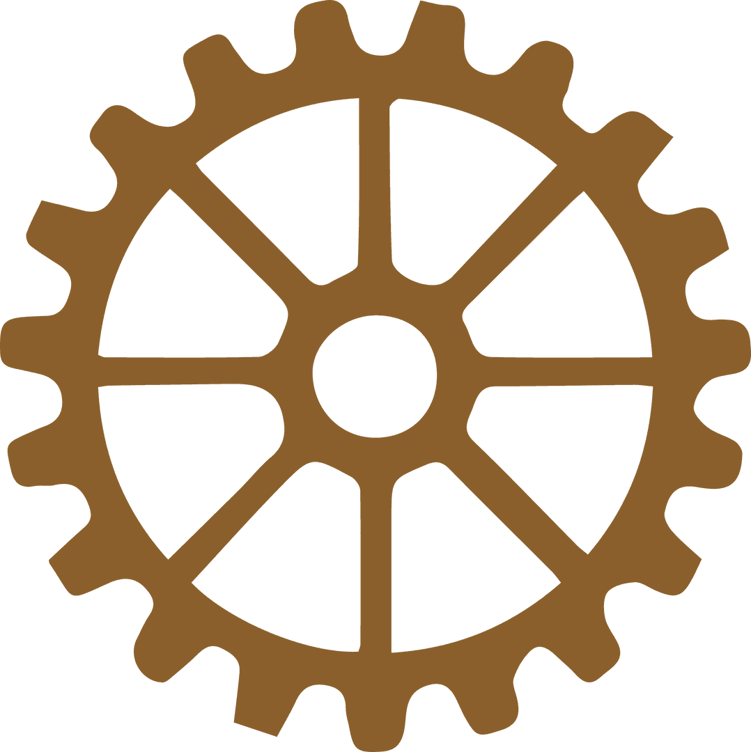 Brown Gear Icon Transparent Background Concept Automation
