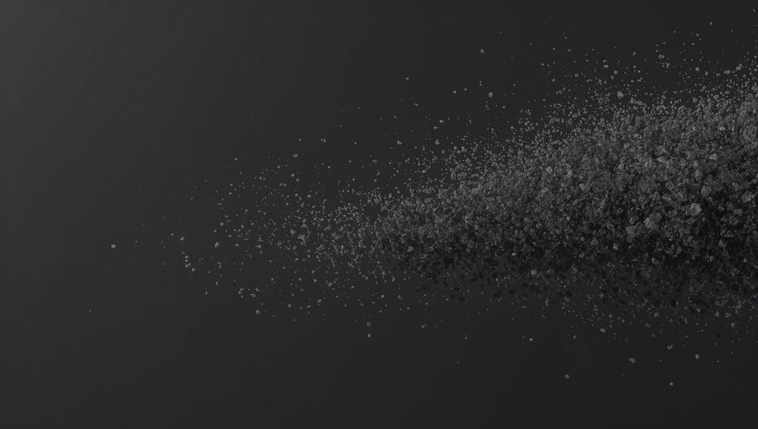 Granular Particle Cloud Scattering on Charcoal Background