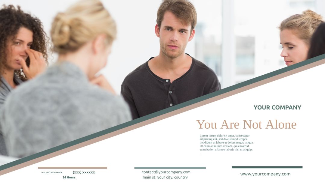 Young Man in Support Group Meeting on Mental Health Awareness