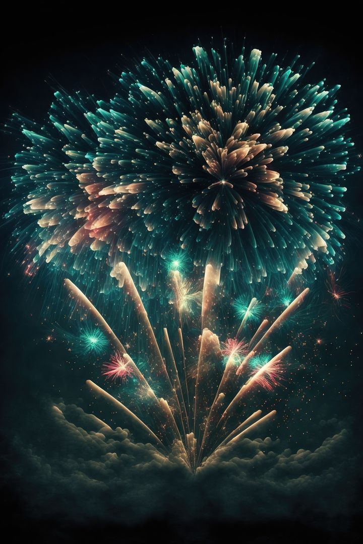 Spectacular Multicolor Fireworks Display Against Dark Sky - Free Images, Stock Photos and Pictures on Pikwizard.com