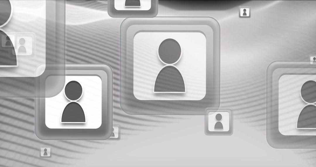 Abstract Icons Depicting Human Connection on Grey Background