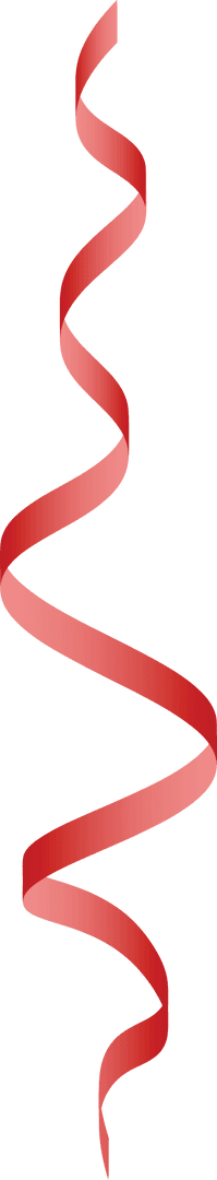 Red Spiral Ribbon on Transparent Background