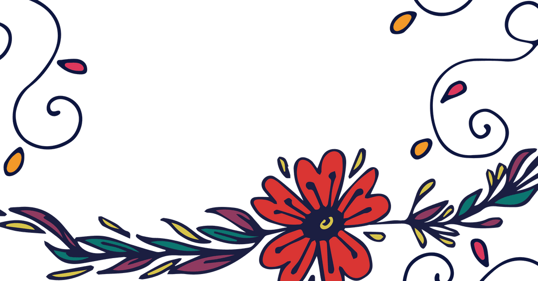 Floral Decoration with Copy Space on Transparent Background