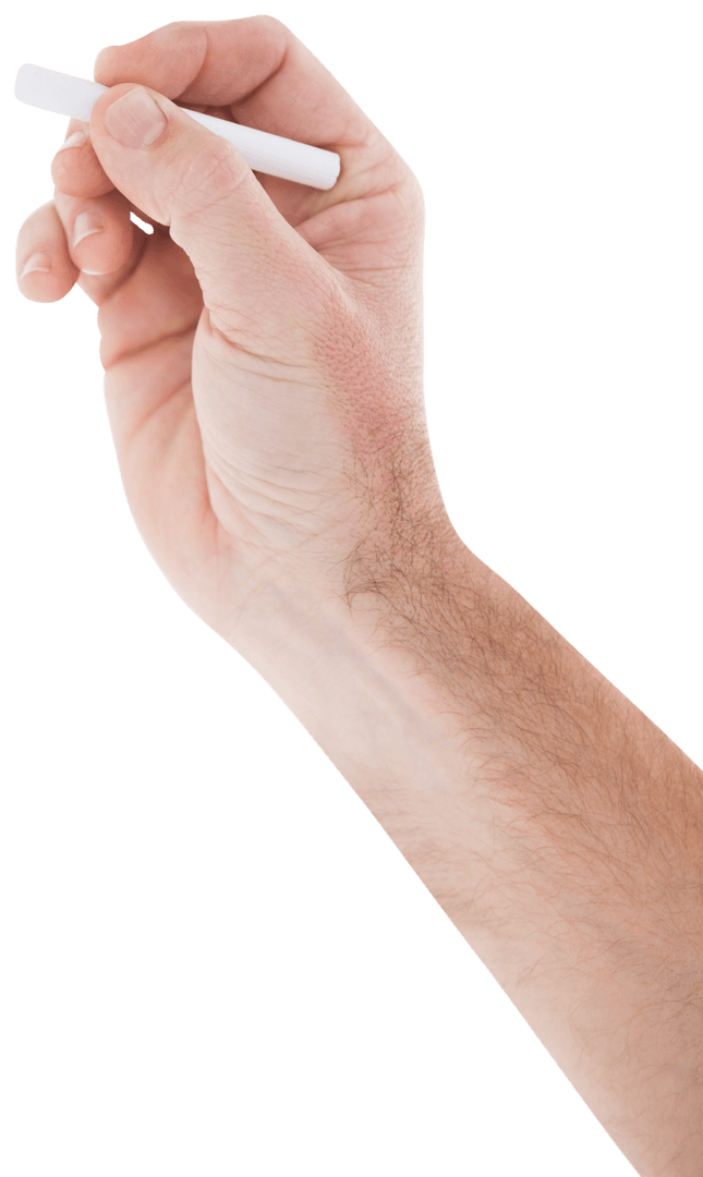 Transparent Hand Holding Chalk for Writing Concepts