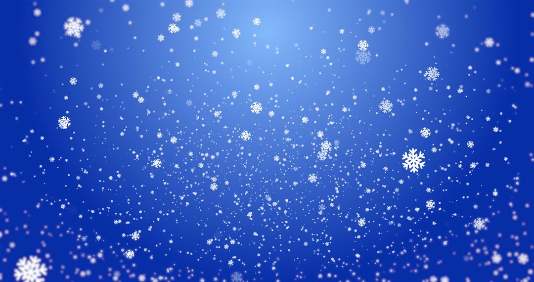 Falling Snowflakes on Tranquil Blue Backdrop