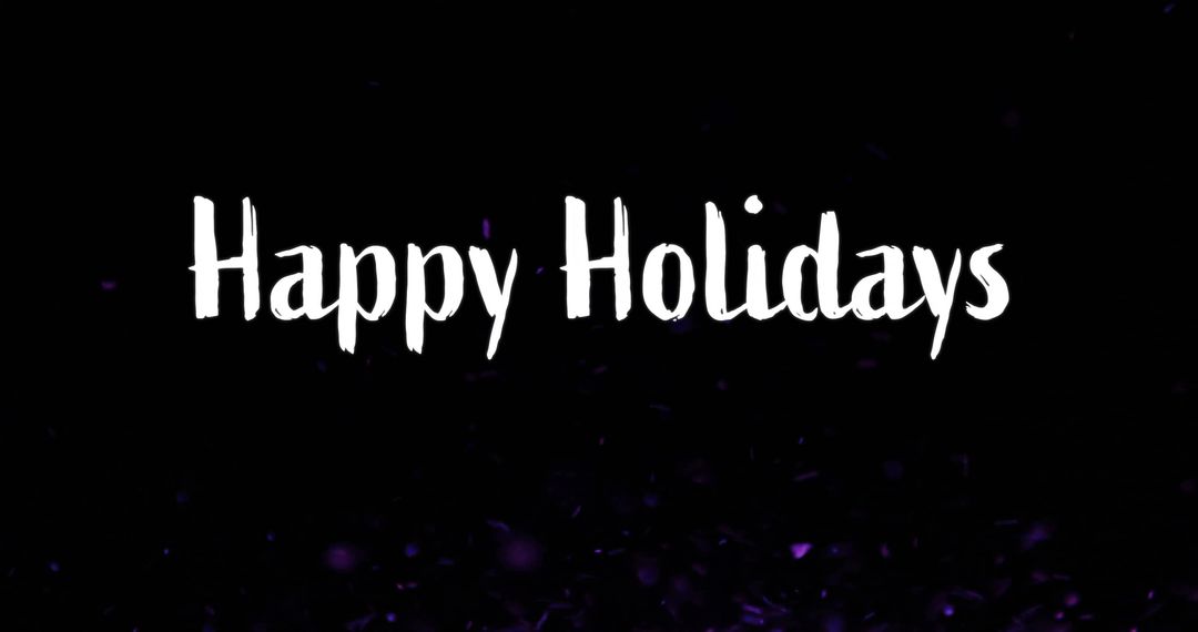 Festive Happy Holidays Greeting with Confetti on Dark Backdrop