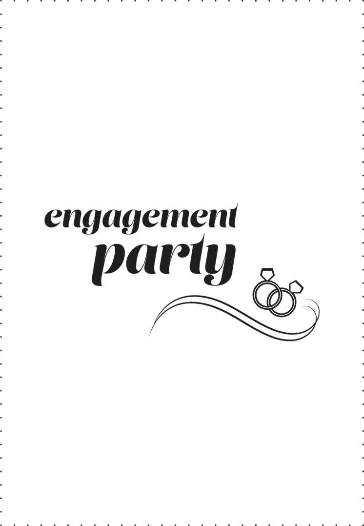 Elegant Engagement Party Text Design on Transparent Background