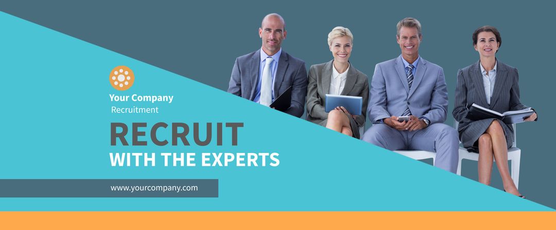 Corporate Recruitment Banner With Professional Team Displaying Confidence