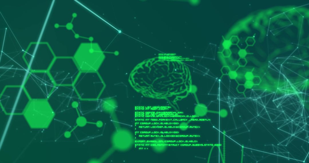 Futuristic Digital Technology Concept with Brain Graphics