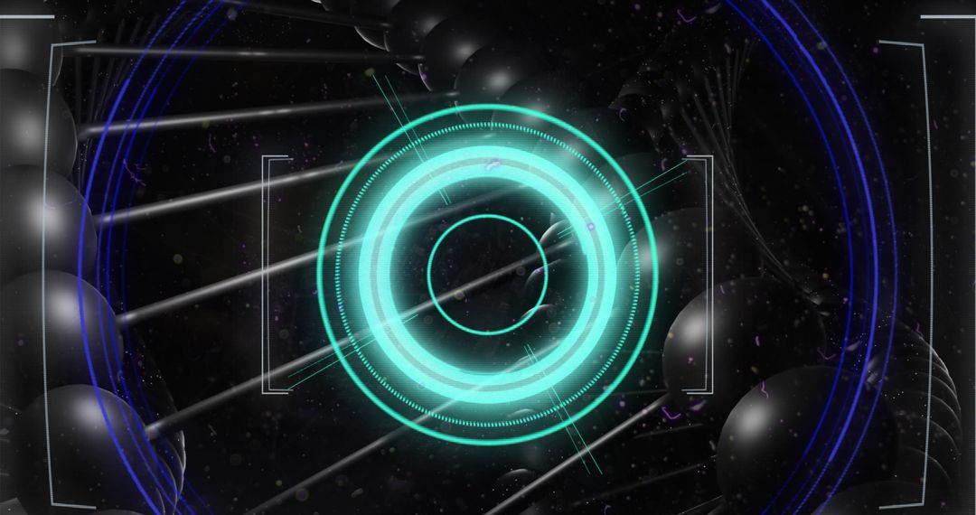 Futuristic Virtual Interface with Holographic Turquoise Design