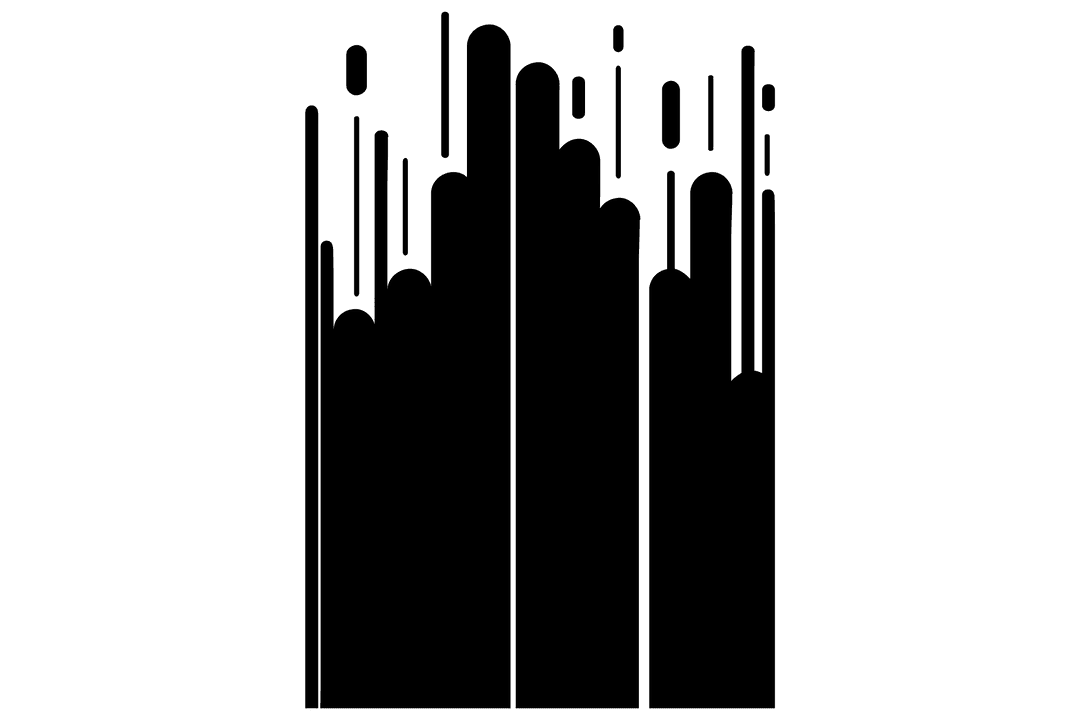 Abstract Black Hollow Rings on Transparent Background