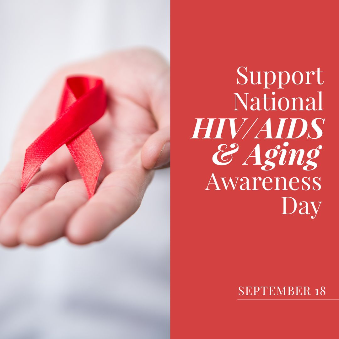 Red Ribbon for HIV and Aging Awareness in September