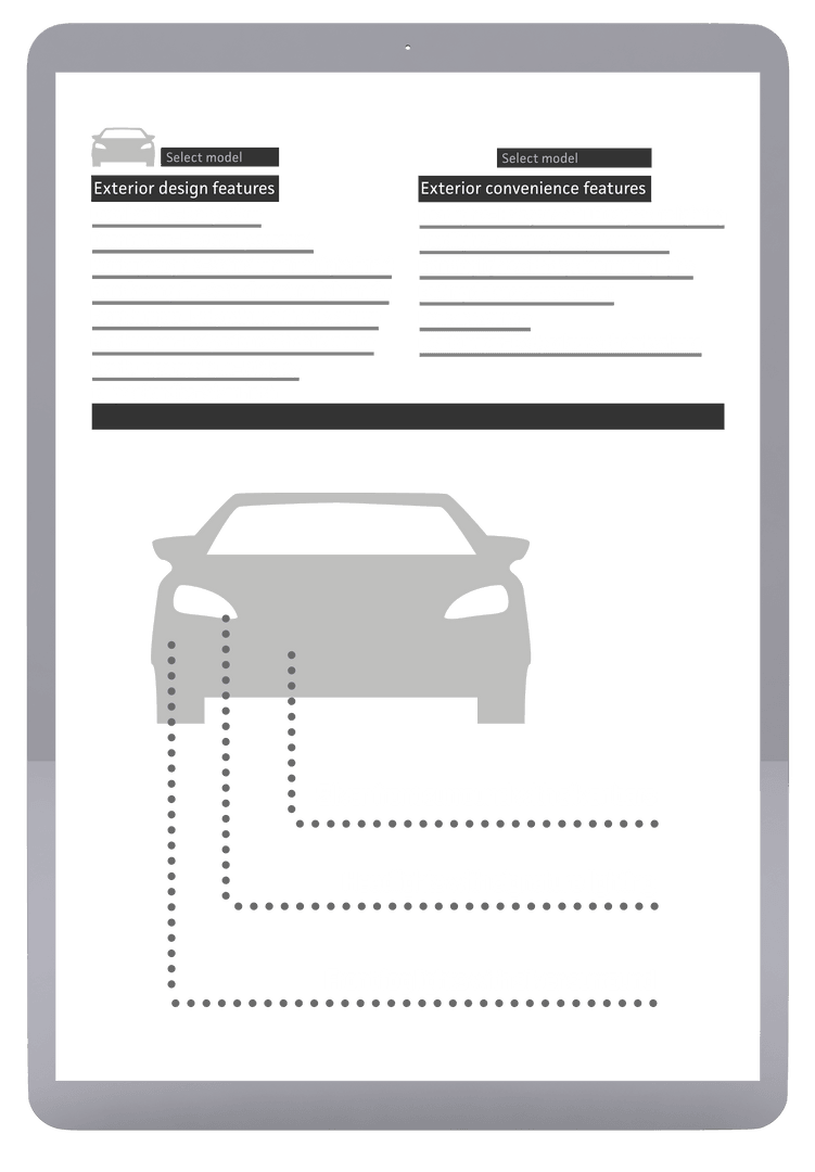 Transparent Car Specification Sheet with Design Features - Download Free Stock Images Pikwizard.com