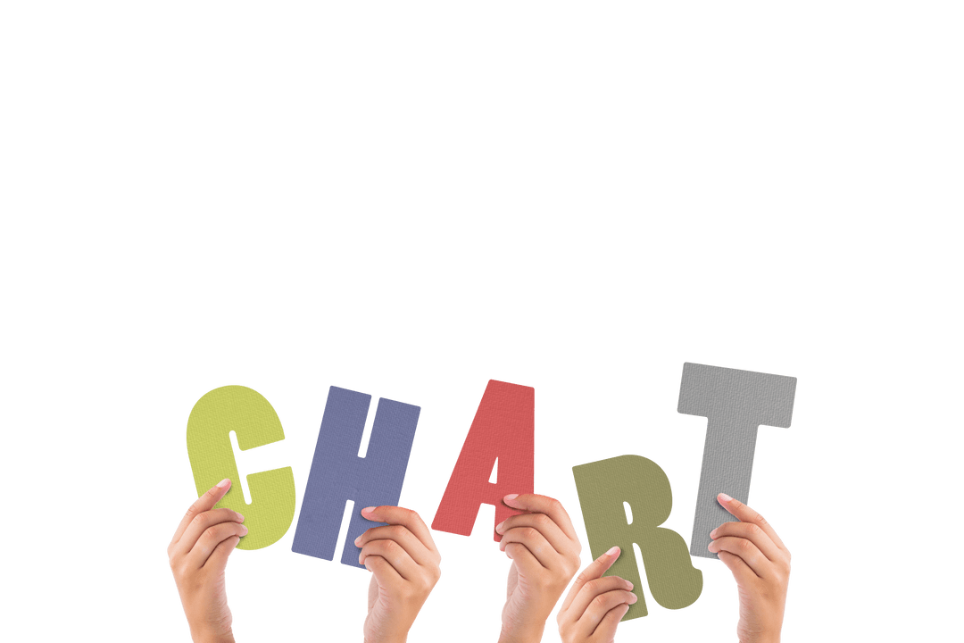 Transparent Alphabets Held by Human Hands for Charts and Presentations