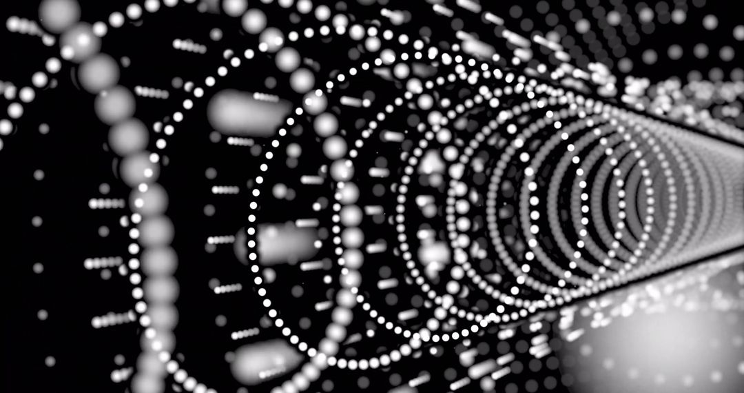 Abstract Digital Tunnel with Glowing Dots Network