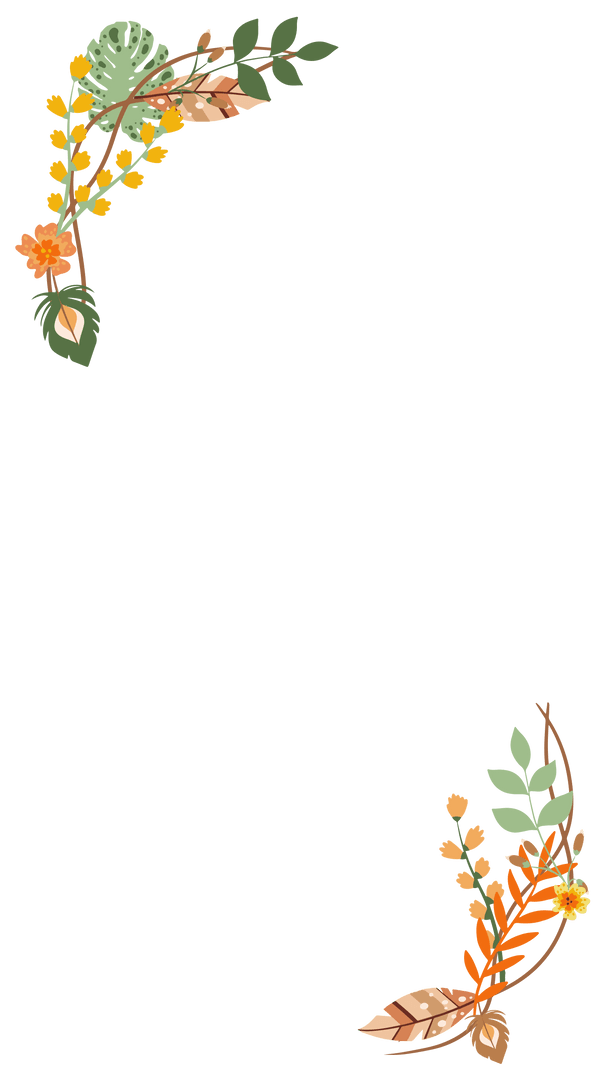 Transparent Corner Floral Border Botanical Vector Design