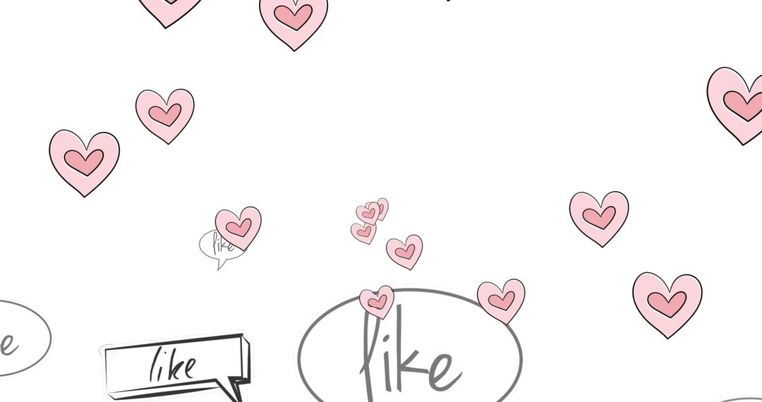 Social Media Engagement with Heart and Like Icons Design