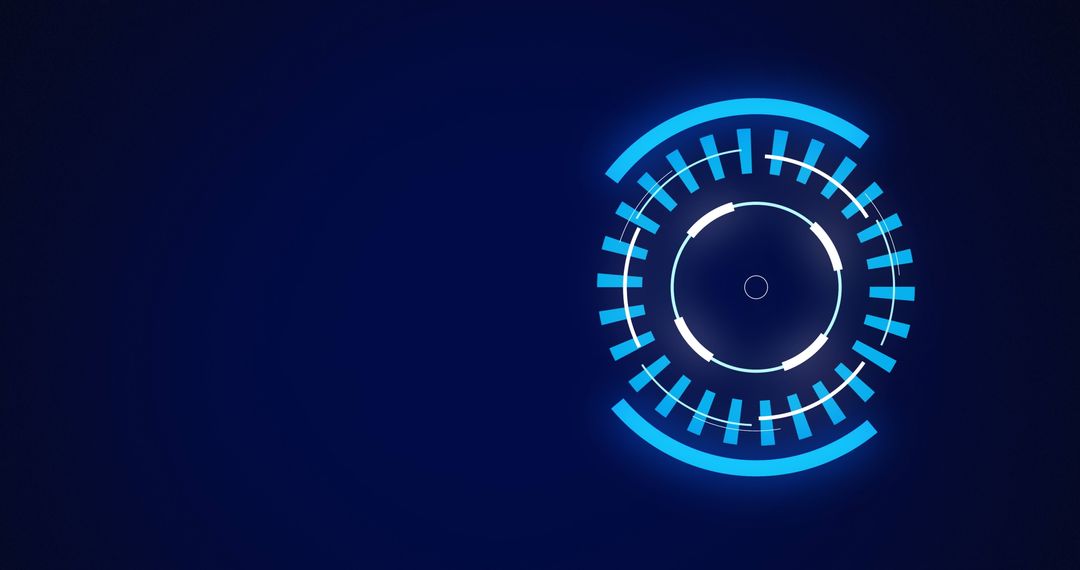 Futuristic Digital Interface with Circular Scanner Element