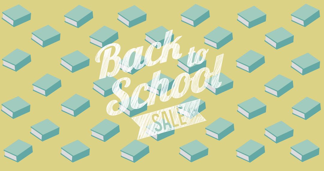 Back to School Sale Advertisement with Books on Green Background