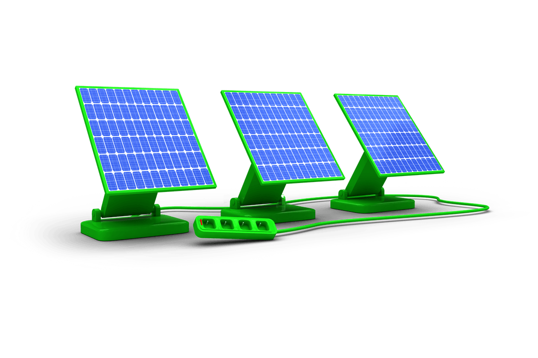 Green Solar Panels Transparent Background Stock Illustration