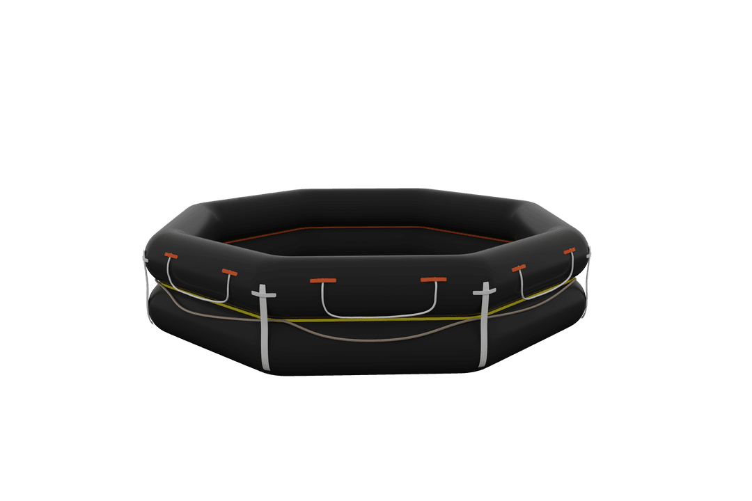 Transparent Background Black Inflatable Swimming Pool Illustration