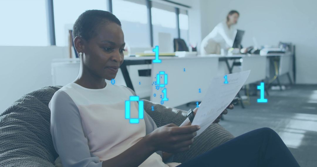 Technology Concept Woman Analyzing Data in Office