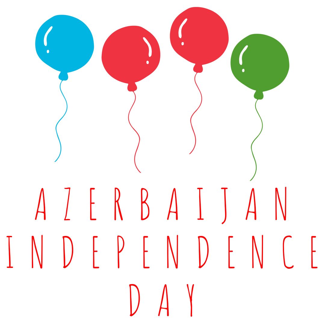 Azerbaijan Independence Day Illustration with Colorful Balloons