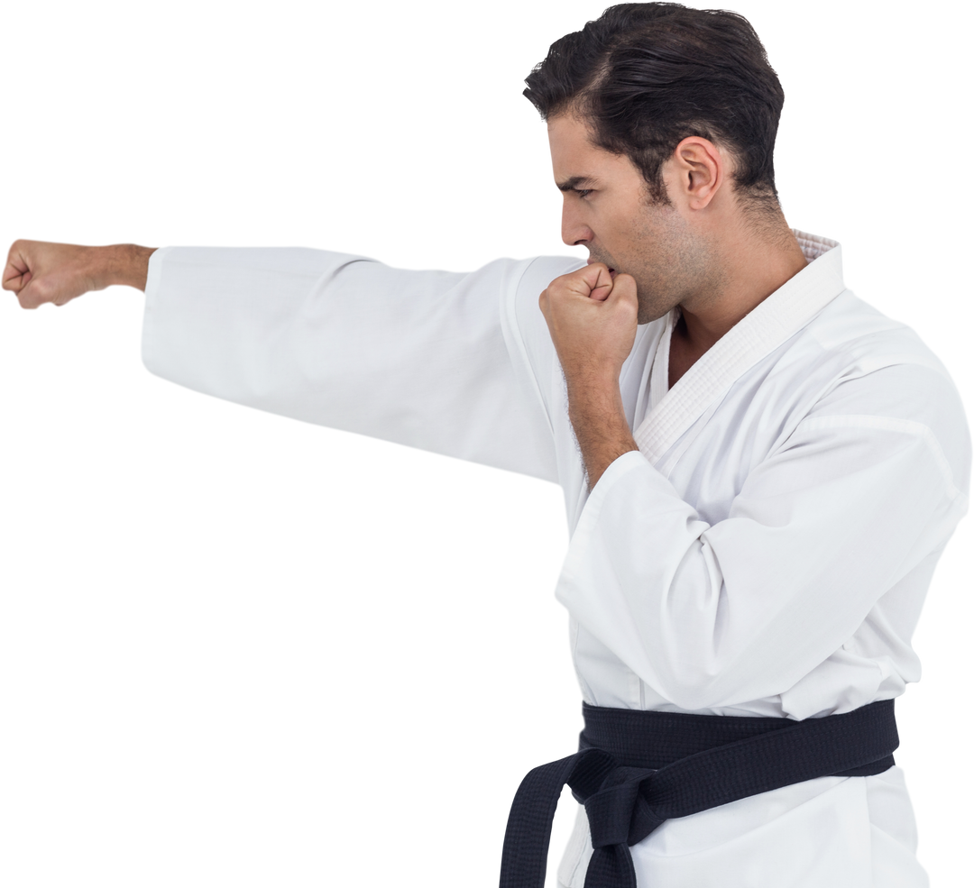 Young Male Karate Expert in Transparent Background Losing Focus - Download Free Stock Images Pikwizard.com