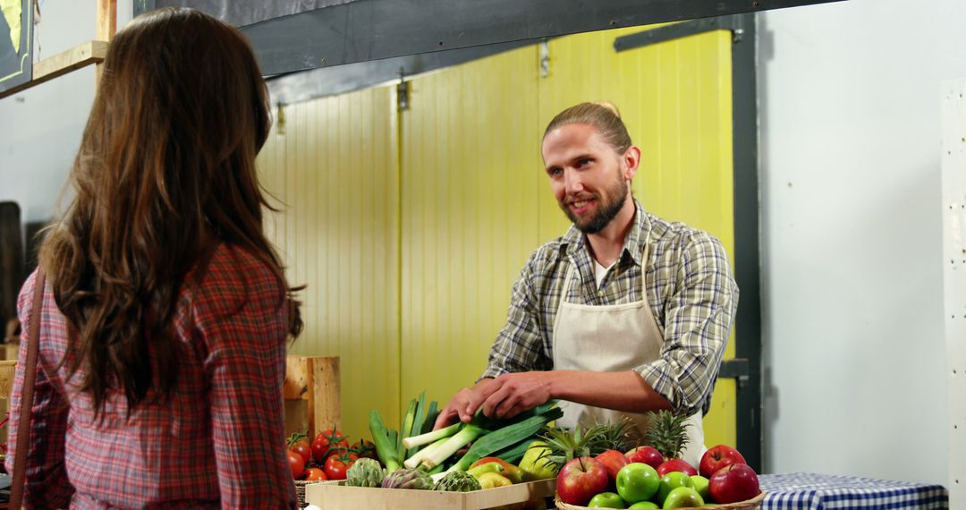 Farmers Market Vendor Selling Fresh Produce - Free Images, Stock Photos and Pictures on Pikwizard.com