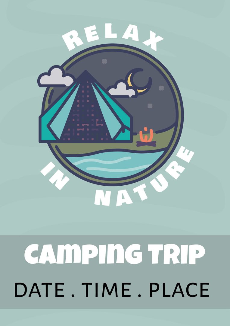 Camping Trip Invitation with Relaxed Urban Tent Design