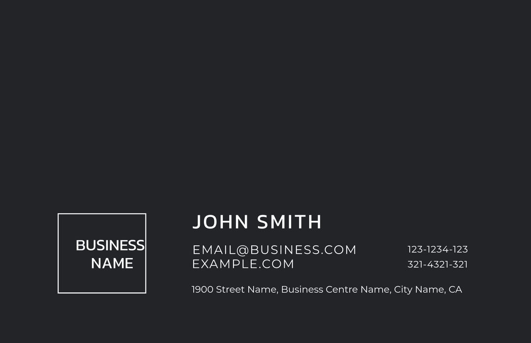 Minimalist Professional Business Card for Modern Entrepreneurs - Download Free Stock Templates Pikwizard.com